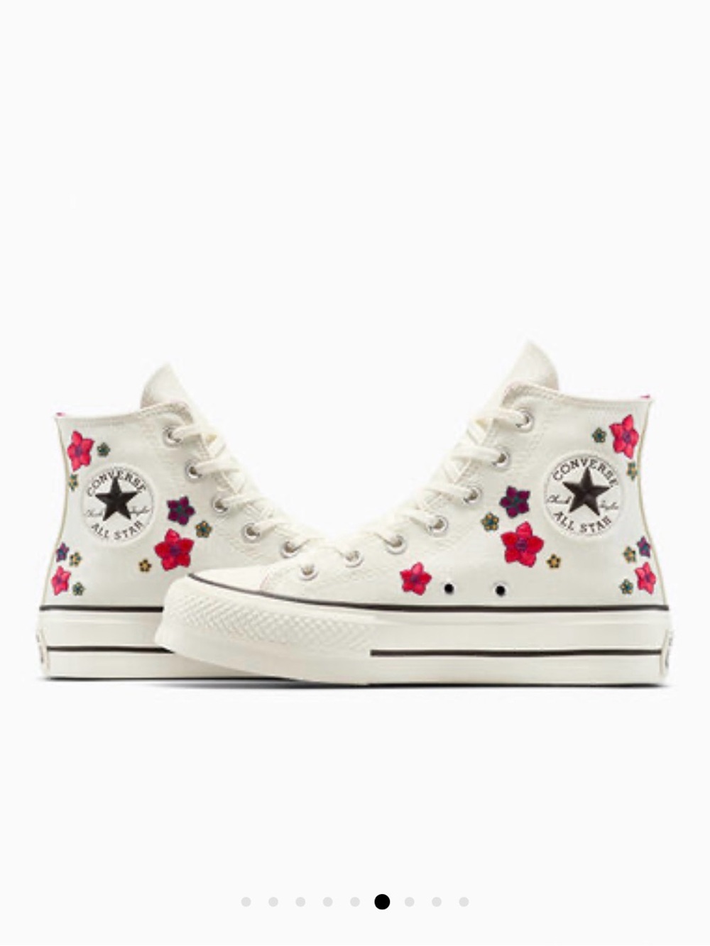 NEW Converse Chuck Taylor All Star Lift Platform Embroidered Flowers - size 8 - Picture 7 of 7